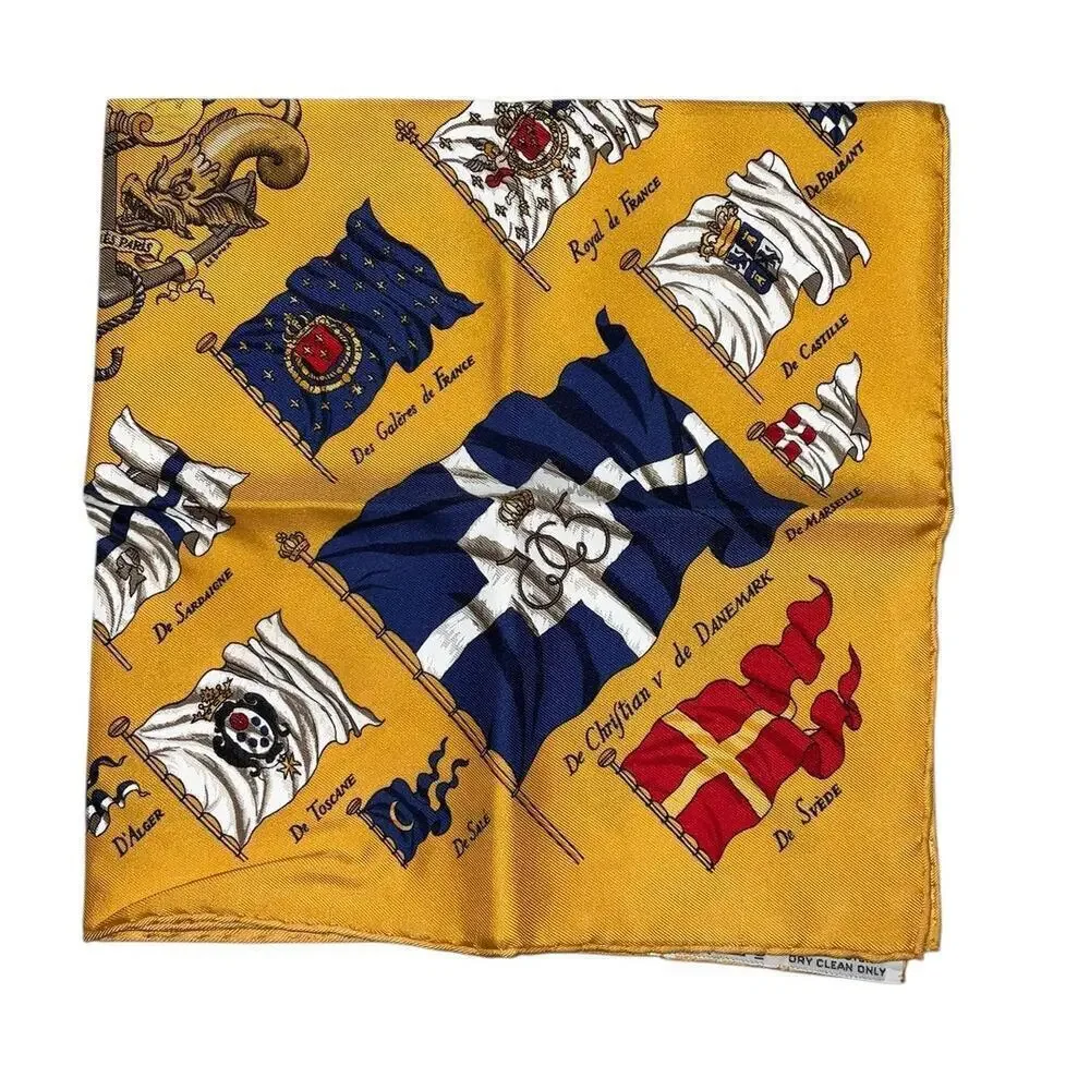 Hermes Carré 45cm 16” Square PAVOIS Silk Scarf Yellow x Multicolor W/Box - Picture 13 of 16
